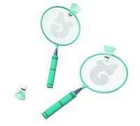 Naroote Ensemble de Raquette de Badminton pour Enfants, Ensemble de Badminton élastique Durable pour Enfants en Alliage de Fer pour Salle de (Green)