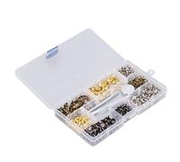 Naroote Ensemble de Rivets en Cuir, 240 Pièces, Attaches en Cuivre Durables avec Outils de Fixation pour Projets de Bricolage, or Bronze Argent Gris 6mm 8mm
