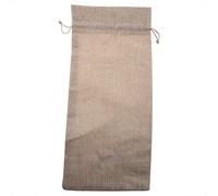 Naroote Ensemble de Sacs à Vin en Tissu Lin Simple, 12 Housses à Champagne élégantes avec Cordon de Serrage pour Décoration de Fête, 14.5x34.5cm (Beige)
