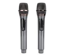 Naroote Ensemble Portatif Dynamique de Microphone sans Fil avec L'affichage de LED pour la Représentation de Scène de KTV à la Maison 2 Pièces Gris
