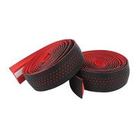 Naroote Enveloppements de Poignée de Cyclisme, Ruban de Guidon en Silicone Absorbant la Sueur, Antidérapant, épais, avec Bouchons pour l'équitation (Noir avec fond rouge)