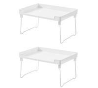 Naroote Étagère de Rangement d'armoire, étagères de Comptoir, Rangement de Cuisine, étagères de Table Empilables Peu Encombrantes pour Armoires, Placard, Comptoir, Congélateur, (2PCS)