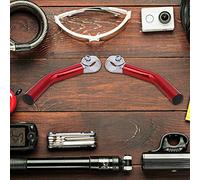 Naroote Extrémité de Barre de Guidon de Vélo en Alliage D'aluminium, Absorption des Chocs Antidérapante Légère pour Vélo de Route de Montagne, Paquet de 2, Rouge/argent, 22,2 Mm, clé de 6 Mm (rouge)