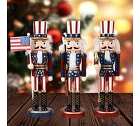 Naroote Figurine de Conte de Fées en Bois Peinte à la Main de 25CM, Décorations de Collection pour Noël et Nouvel an pour la Décoration de la Maison (Trace)