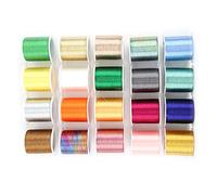 Naroote Fil de Machine à Coudre, Fil pour Coudre du Fil de Polyester 300 Mètres 20 Couleurs Kit de Machine à Coudre Accessoires 20 Pièces Fils à Broder Ensemble de Fil à Coudre en
