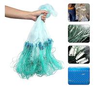 Naroote Filet coulé, Filets foncé pour la Pêche de 50 M de Longueur 1,5 M de Hauteur 3 Couches de Pêche Lourde avec des Accessoires de en Flotteur Net pour le Piège à Appâts (4 doigts)