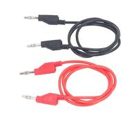 Naroote Fils de Test de Fiche Banane de 4MM, Fil de Cavalier de Test électrique Doux et Empilable pour des Mesures Précises, 2,6 Pieds, 2 Unités