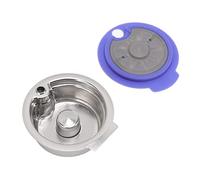 Naroote Filtre de Tasse de Capsule de café, Tasse de Filtre à café Réutilisable Portative en Acier Inoxydable Antirouille, Bon Effet de Filtrage écologique avec Couvercle en Silicone pour la Maison