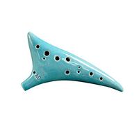 Naroote Flûte Ocarina en Céramique Dolomite Peinte à la Main à 12 Trous avec Partition Musicale pour les Amateurs de Musique et les Apprenants, Instrument de Musique Mignon pour Enfants et Adultes
