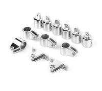 Naroote Glissière à 6 Mâchoires de qualité 316 + Embout à œil + Jeu de Charnières de Pont pour Raccord Supérieur de Bateau Bimini, Robuste et Durable, Installation Facile pour Yachts, 12 Pièces