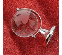 Naroote Globe de Carte du Monde en Verre de Cristal pour Cadeaux de Décoration de Bureau à Domicile, Boule de Quartz en Cristal Transparent pour Cadeaux Haut de Gamme, Joli Accessoire pour la (SILVER)