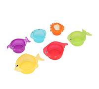 Naroote Gobelets Empilables en Forme de Poisson pour Enfants, Jouet de Bain éducatif pour Un Plaisir sans Fin dans la Baignoire, la Plage ou Le Sable, fabriqué en Excellente Matière Plastique