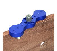 Naroote Guide de Perçage pour Chevilles pour le Travail du Bois, Positionneur de Gabarit Portable en Alliage D'aluminium pour un Perçage Précis dans la Menuiserie Rouge ou Bleu 140 X 38 X 34 Mm (BLUE)