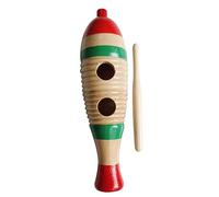 Naroote Guiro Poisson Coloré en Bois Instrument de Percussion pour