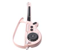 Naroote Guitare électrique pour Enfants, Jouet de Guitare sans Cordes, Jouet à Lumières LED Multicolores avec Platine DJ et Lecteur de Musique Bluetooth, Idéal pour les Enfants de 3 Ans et Plus (PINK)