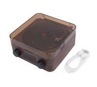 Naroote Haut-Parleur Bluetooth Portable, Haut-Parleur sans Fil pour Platine Vinyle avec Lumière Ondulante et Affichage de l'heure, Décoration pour la Chambre à Coucher, Le Bureau (Couleur du Bois)