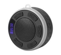 Naroote Haut-Parleur Bluetooth pour Douche, Haut-Parleur Bluetooth Portable Étanche avec Ventouse, Horloge LED, Éclairage RGB et Microphone HD, pour Salle de Bain, Extérieur (Black)