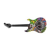 Naroote Horloge de Simulation de Guitare, Design Rétro pour Décoration Intérieure de Studio, Fonctionne avec des Piles AA. (Guitare 5680CC avec Support)