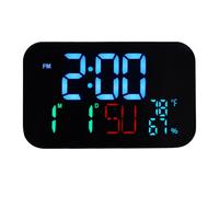 Naroote Horloge Intelligente, Thermomètre Humidité Horloge Numérique avec écran LED Réglable et Télécommande, Alarme de Surveillance Météo Contrôlée Par Application pour (Coquille blanche - Lumière