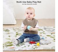 Naroote Insular SU5017 Tapis de Jeu Durable pour bébé Tapis d'activité Imperméable Antidérapant pour Enfants Safari Deer 51x51in (Style Safari)
