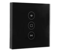 Naroote Interrupteur de Rideau WiFi Intelligent, Panneau Tactile élégant avec Commande de Minuterie pour la Maison et le Bureau, Verre trempé élégant 110-240V (BLACK)