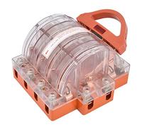 Naroote Interrupteur de sécurité à Couteau, Coque Transparente, Indicateurs LED, Double Jet pour Circuits de sécurité, 4 Pôles 100A AC380V