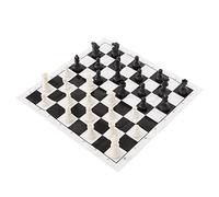 Naroote Jeu d'échecs en Plastique Portable, Jeu d'échecs pour Adultes, Jeu d'échecs Standard International avec échiquier pour Le Camping et Les Voyages en Plein Air (Noir Blanc)