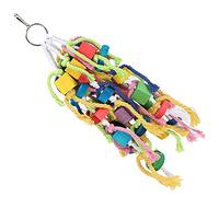 Naroote Jouet à Mâcher pour Perroquets en Bois Naturel avec Pigments Comestibles, Chaîne et Corde Durables, Couleurs Vives pour Occuper Les Oiseaux et Réduire Leur destructivité, Jouet à Suspendre