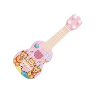 Naroote Jouet de Guitare ukulélé pour Tout-Petits, Mini Instrument de Musique à 4 Cordes de Dessin animé, Instrument à Coins Arrondis pour l'apprentissage éducatif des Enfants (Motif Petit Ours)