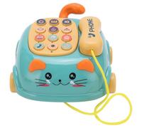 Naroote Jouet de Téléphone Portable pour Enfants avec 16 Fonctions, Téléphone de Chat de Simulation pour L'éducation Précoce, Jouet d'apprentissage Bilingue, Taille 124 X 153 Mm (Green)