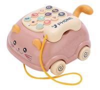Naroote Jouet de Téléphone Portable pour Enfants avec 16 Fonctions, Téléphone de Chat de Simulation pour L'éducation Précoce, Jouet d'apprentissage Bilingue, Taille 124 X 153 Mm (Pink)
