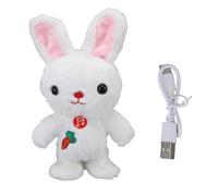 Naroote Jouet Lapin Dansant Parlant, Jouet en Peluche Chantant animé Musical Interactif avec Haut-parleurs Intégrés et Batterie Rechargeable, pour Bébés Enfants en Bas âge