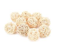 Naroote Jouet Sepak Takraw en Rotin Naturel, sans Danger pour Les Perroquets, Prévient L'ennui et Améliore Le Bec de L'oiseau, Lot de 10 pour Un Jeu prolongé (5CM Couleur Originale)