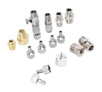 Naroote Kit Adaptateur pour Aérographe, Raccords Rapides en Acier | 7 types de connecteurs mâles et femelles, déconnecteurs à pression réglables, installation et stockage faciles