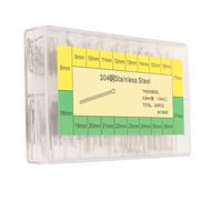 Naroote Kit D'assortiment de Goupilles Fendues en Acier Inoxydable, 300 Pièces, Durables, pour la Fixation du Bracelet en Métal, 8mm-27mm, avec Boîte
