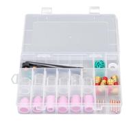 Naroote Kit de 40 Consommables de Soudage, Buses en Céramique, Coupelles en Verre, Capuchons Arrière, Clips d'électrode Courts, Joints Toriques avec Couvercle Avant en PTFE et Corps de Pince de