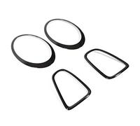 Naroote Kit de Garniture de Calandre de Phare, 2 Avant + 2 Arrière Noir Brillant, Garniture de Couverture de Phare Arrière, Boucle à l'Arrière pour Mini R56 R57 R58 R59 S JCW