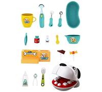 Naroote Kit de Jouets Interactifs pour Chiens et Dentistes, Jeu de Rôle pour Enfants, Ensemble de Médecins, Moule Dentaire, Brosse à Dents, Dentifrice, Jouet éducatif pour Enfants