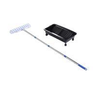 Naroote Kit de Rouleau à Peinture avec Manche Télescopique, Pinceau de 18 | Large couverture pour les murs, Grand bac à peinture, Matériaux durables, Facile à nettoyer