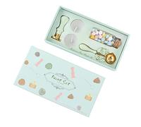 Naroote Kit de Tampons de Cire à Motif d'iris Vintage, Ensemble de Scellage à Poignée Amovible pour Invitation d'enveloppe, pour les Amateurs 'artisanat (GREEN)