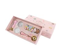 Naroote Kit de Tampons de Cire à Motif d'iris Vintage, Ensemble de Scellage à Poignée Amovible pour Invitation d'enveloppe, pour les Amateurs 'artisanat (PINK)