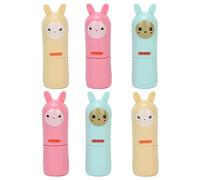 Naroote Kit de Tubes de Rouge à Lèvres Rose Jaune Vert en Forme D'animal de Dessin animé, Rouge à Lèvres Fait Maison pour Mère, épouse, Petite Amie, Portable pour la Vie Quotidienne, les Voyages, 6