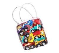 Naroote Kit de Voiture Jouet à Tirer, Petit Ensemble de Voiture Jouet émaillé Léger Anti-Choc 6 Pièces pour la Maison (Véhicules d'ingénierie)