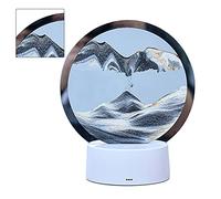 Naroote Lampe de Table de Peinture de Sable de Sablier 3D, Lampe d'art de Sable Mouvant à Couleur Changeante pour Chambre à Coucher, Chambre d'hôtel (Paysage noir et blanc)