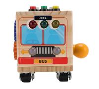Naroote Le Tableau Cube d'activité de Bus Sensoriel en Bois Améliore Les Compétences de Coordination des Enfants, Jouet éducatif en Bois de Pin pour Les Maisons et Les écoles