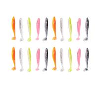 Naroote Lot de 100 Leurres de Pêche Souples en Caoutchouc Durable, Appâts Fluorescents à Queue de Pagaie Réalistes, Idéaux pour Les Pêcheurs, Utilisation en Extérieur