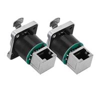 Naroote Lot de 2 Connecteurs Coudés RJ45 YT RJ45, Prise d'aviation, Adaptateur coudé en Alliage de Zinc chromé, Idéal pour Câble Ethernet d'aviation, Protection IP67