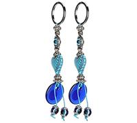 Naroote Lot de 2 Porte-Clés Turcs Mauvais œil, Pendentif en Perles en Forme de Cœur Bleu, Porte-bonheur pour Clés, Sac, Sac à Main, Bijoux, Idéal pour Cadeau, Amulette de Protection