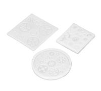 Naroote Lot de 3 Moules en Silicone pour Engrenages, Style Punk de Dessin animé, pour Machines Industrielles, Moule Antiadhésif Réutilisable à Haute Température pour Bijoux en Résine, Argile, Gâteau