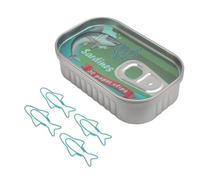 Naroote Lot de 30 Trombones en Forme de Poisson Mignon, Trombone en Métal pour L'école et le Bureau, Trombone Bleu et Vert avec Boîte de Rangement pour L'organisation